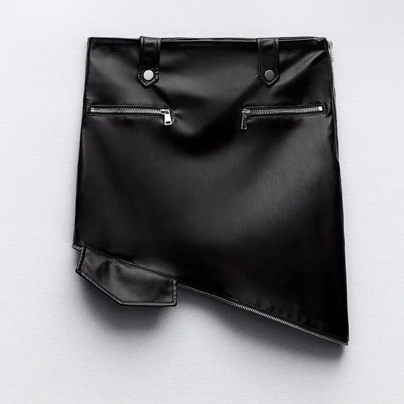 NEW! Zara 2 in 1 Faux Leather Skirt - Picture 7 of 8